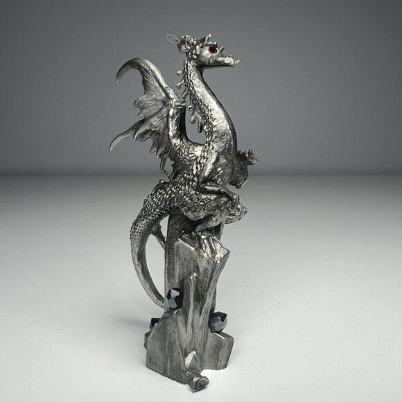 James Lane Casey Perth Pewter Dragon on Rocks & Crystals Ltd S249, 1986 D & D - Picture 2 of 9